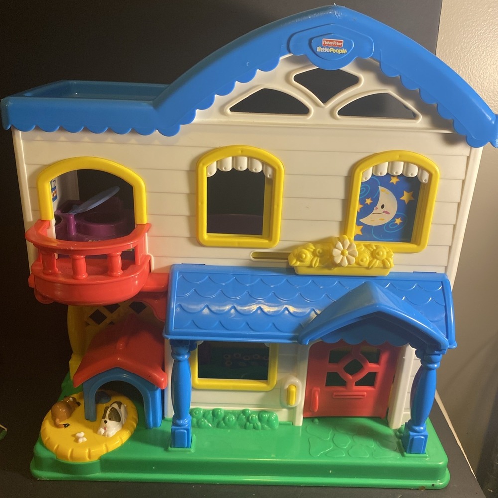 Vintage 2006 Fisher-Price Little People Busy Day Doll House Play Set - works